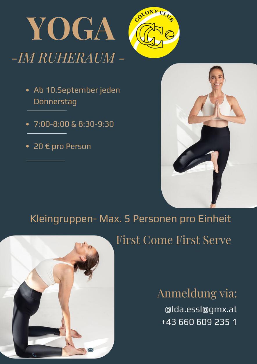 Yoga kommt in den Colony Club!